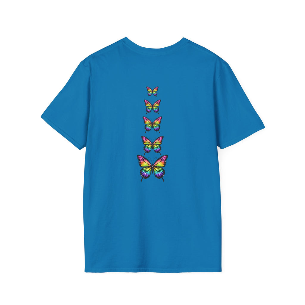 Transcendence Butterfly T-Shirt — Rainbow Monarch Design
