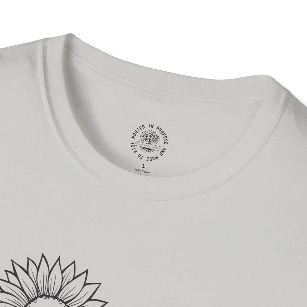 "In My Era" Floral Graphic Tee — Sunflower Front & "Keep Talking" Back