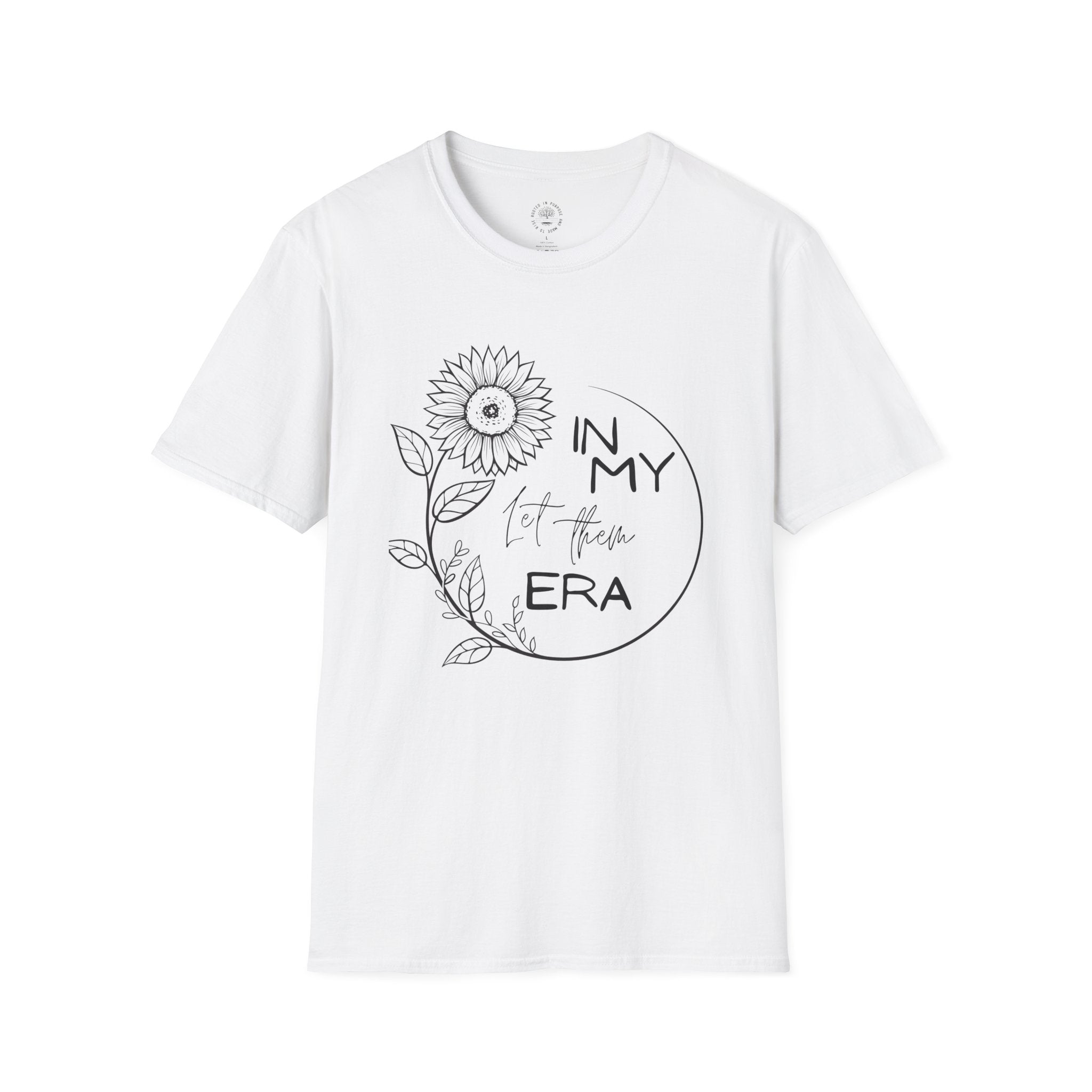 "In My Era" Floral Graphic Tee — Sunflower Front & "Keep Talking" Back