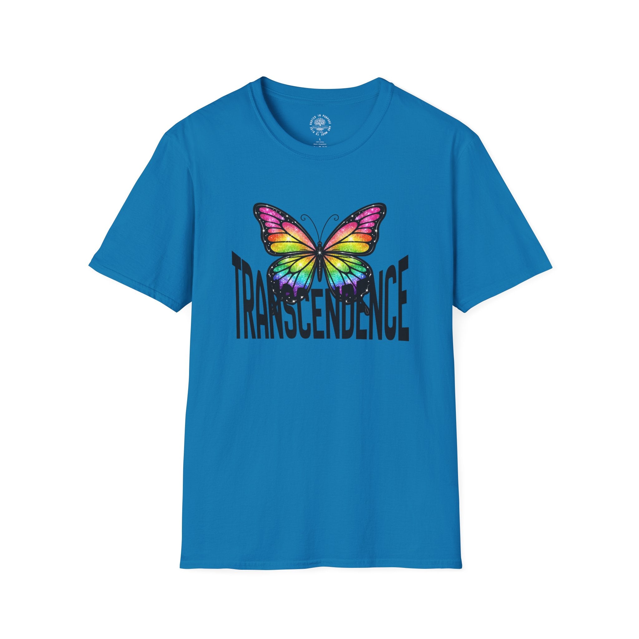Transcendence Butterfly T-Shirt — Rainbow Monarch Design
