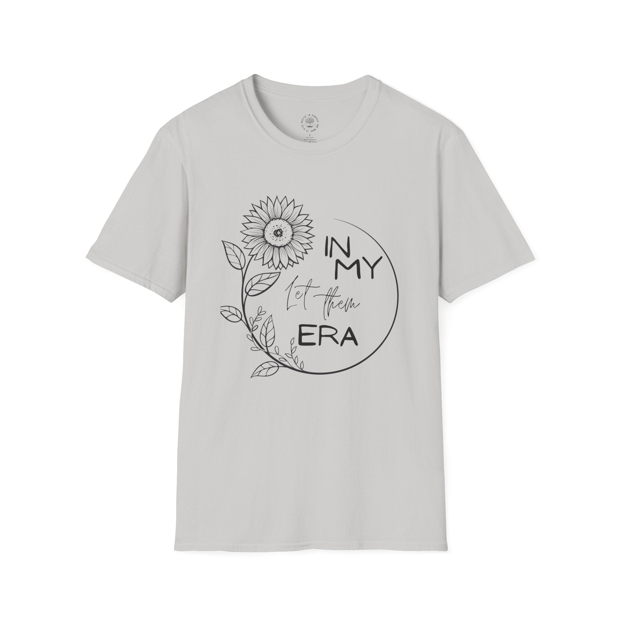 "In My Era" Floral Graphic Tee — Sunflower Front & "Keep Talking" Back