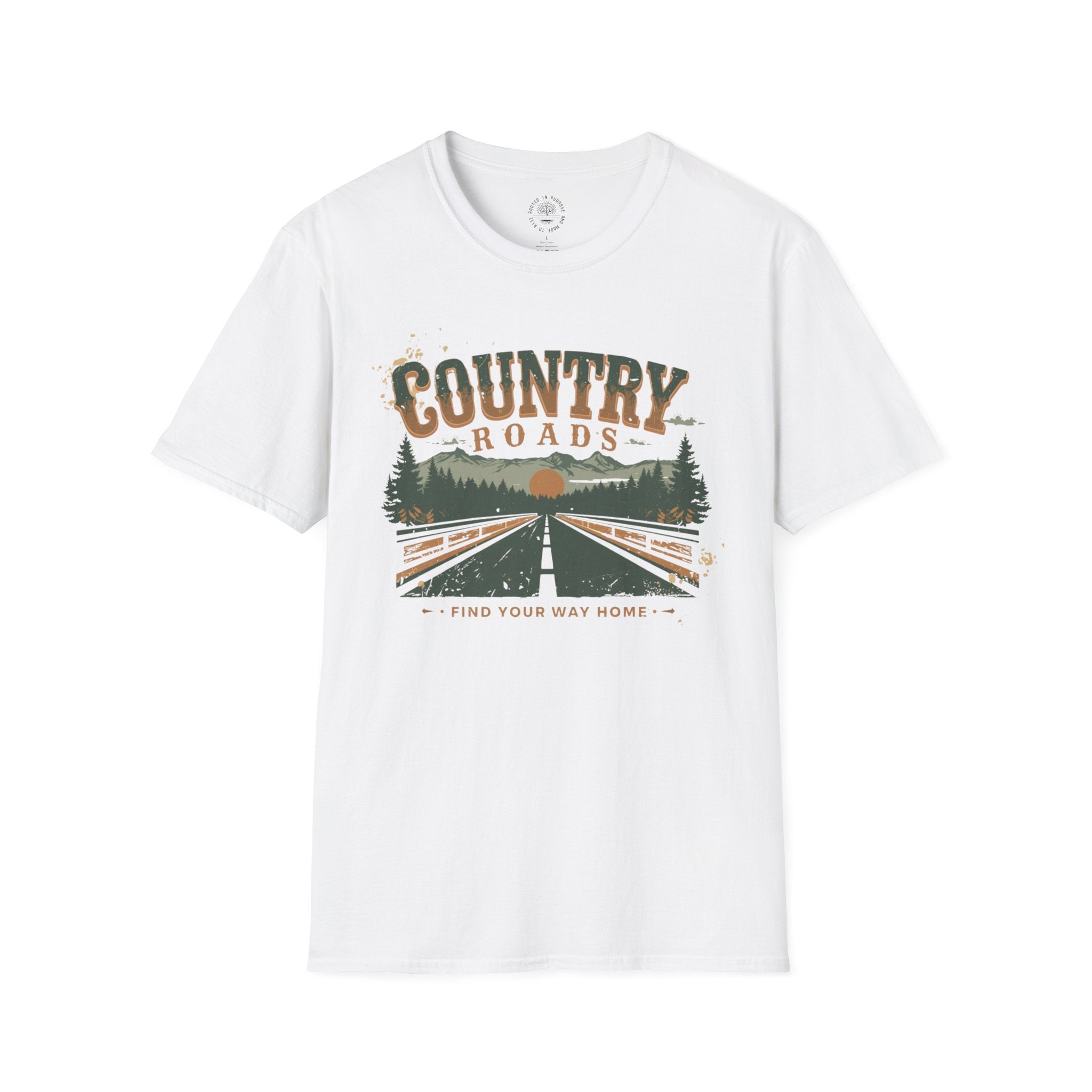 Country Roads T-Shirt — Vintage Road Trip Graphic Tee (Find Your Way Home)