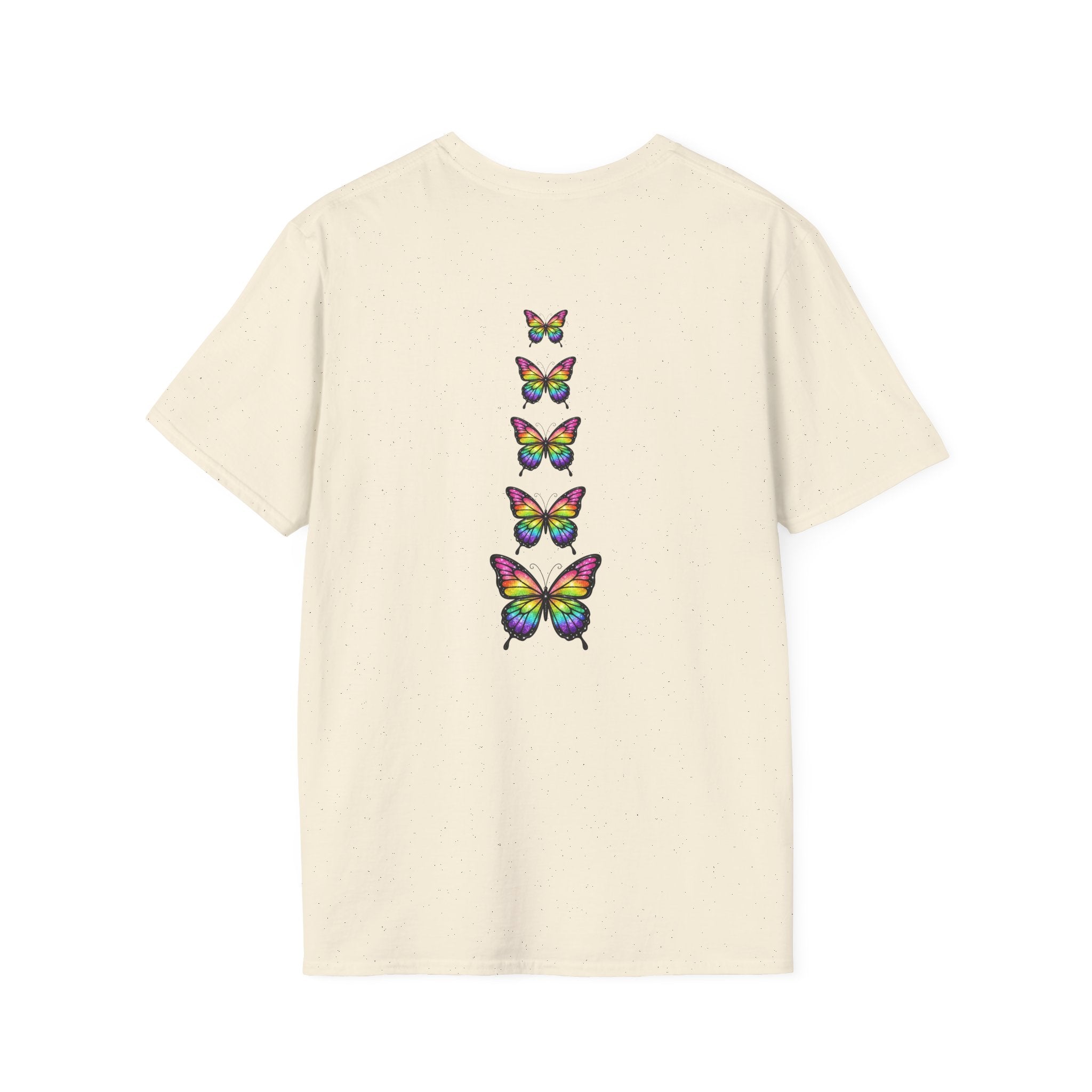 Transcendence Butterfly T-Shirt — Rainbow Monarch Design
