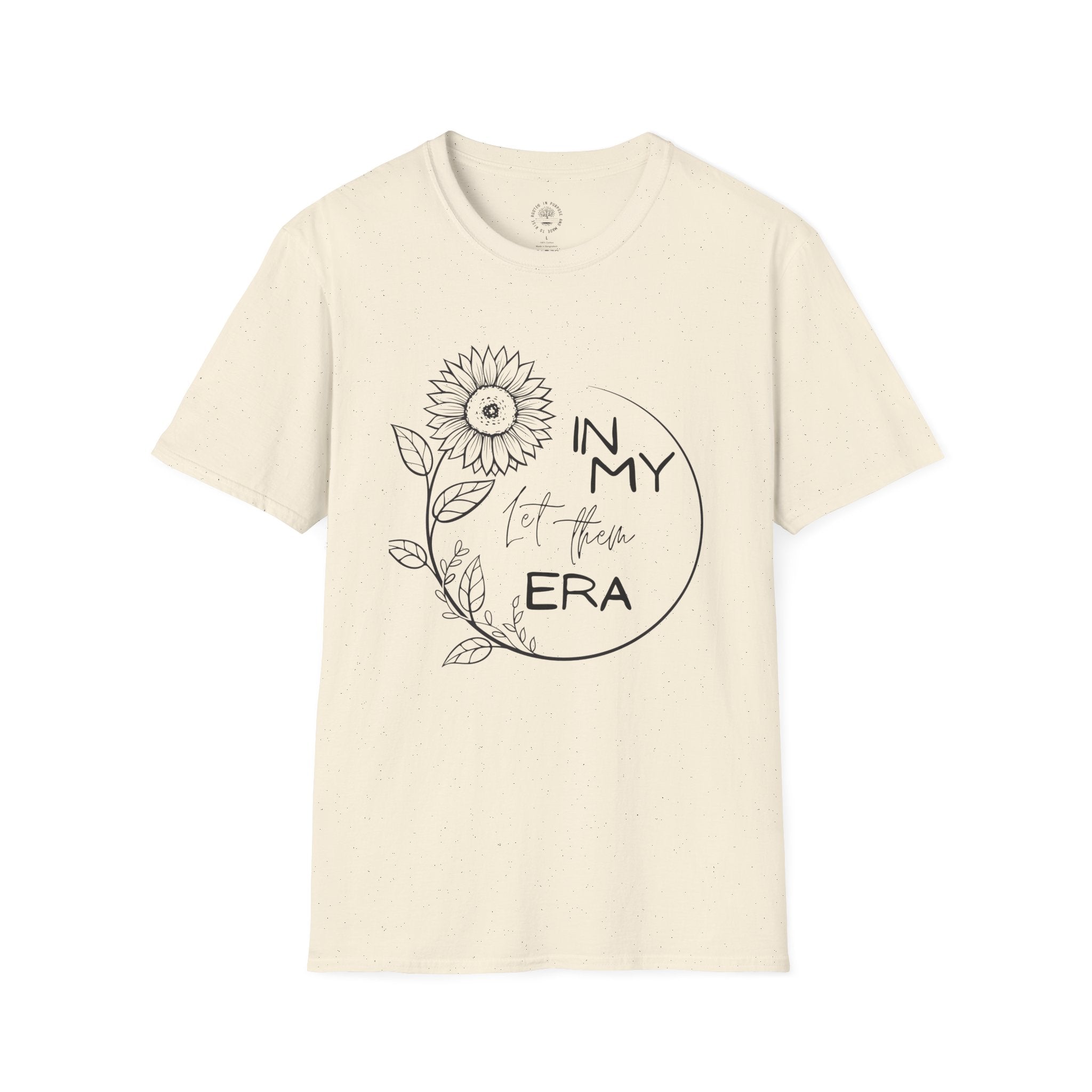 "In My Era" Floral Graphic Tee — Sunflower Front & "Keep Talking" Back