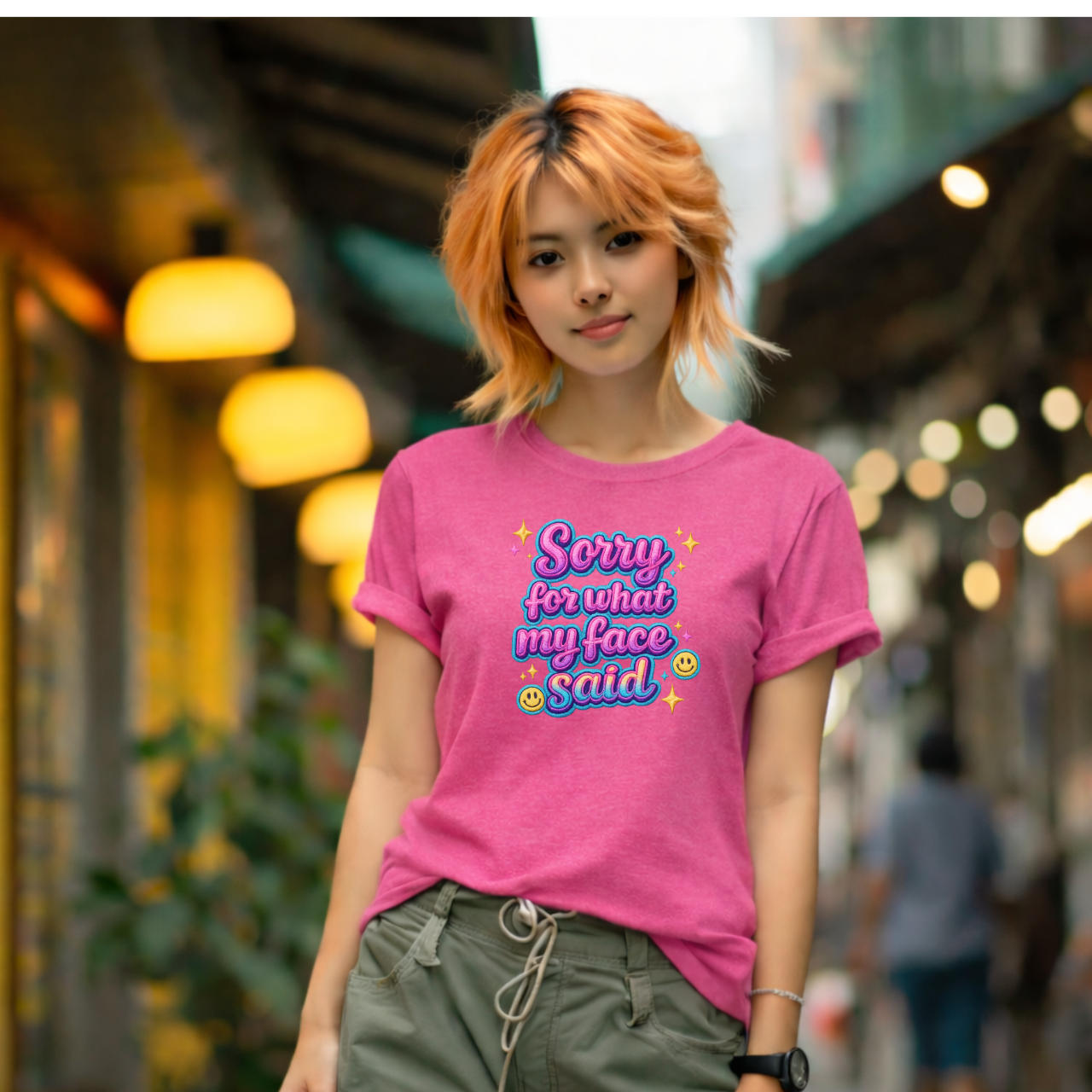 Sorry for What My Face Said T-Shirt — Funny Cute Graphic Tee