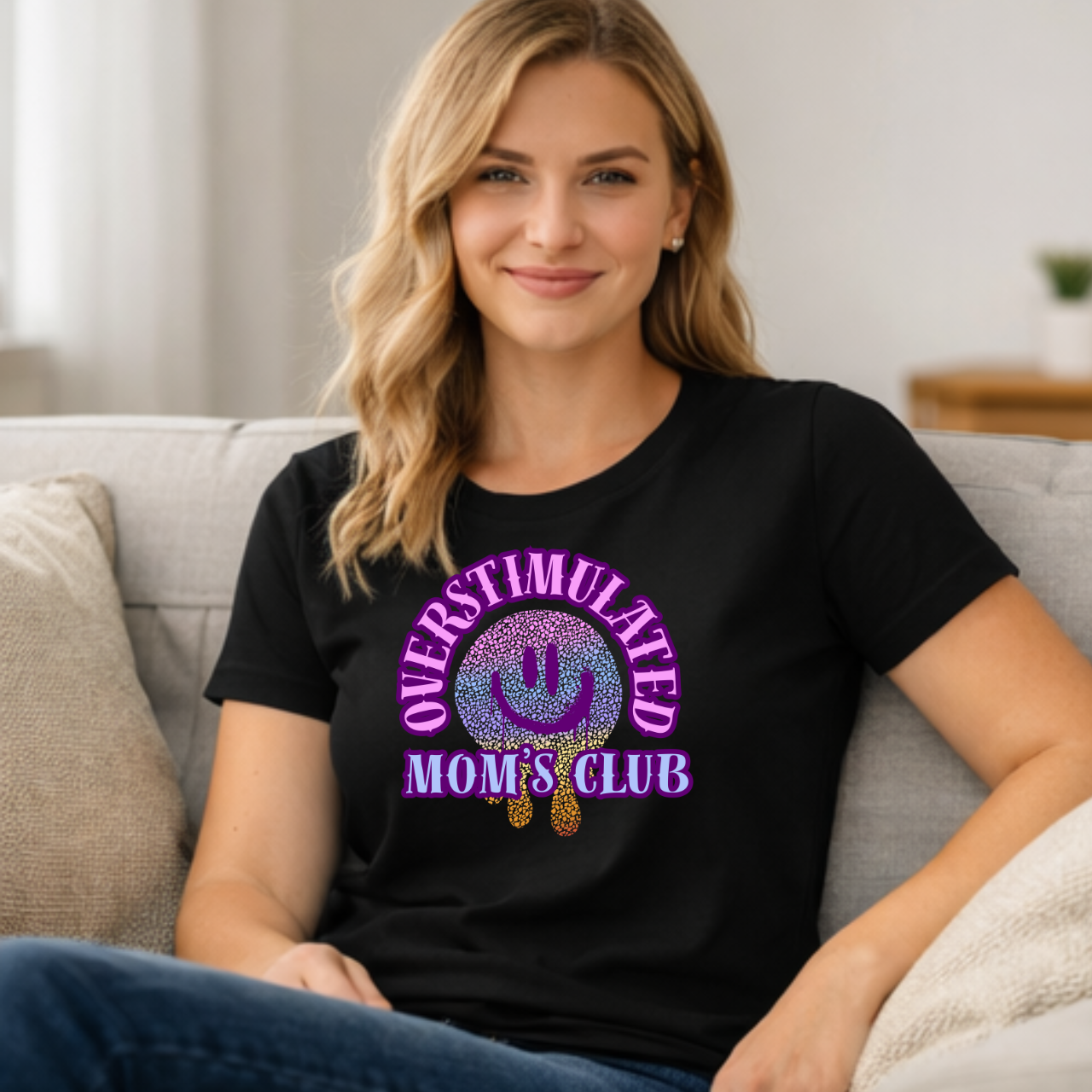 Overstimulated Mom Shirt, Funny Mom T-Shirt, Mom Life Graphic Tee, Tired Mom Gift, Motherhood Humor Shirt, Mom’s Club Tee, Gift for Moms