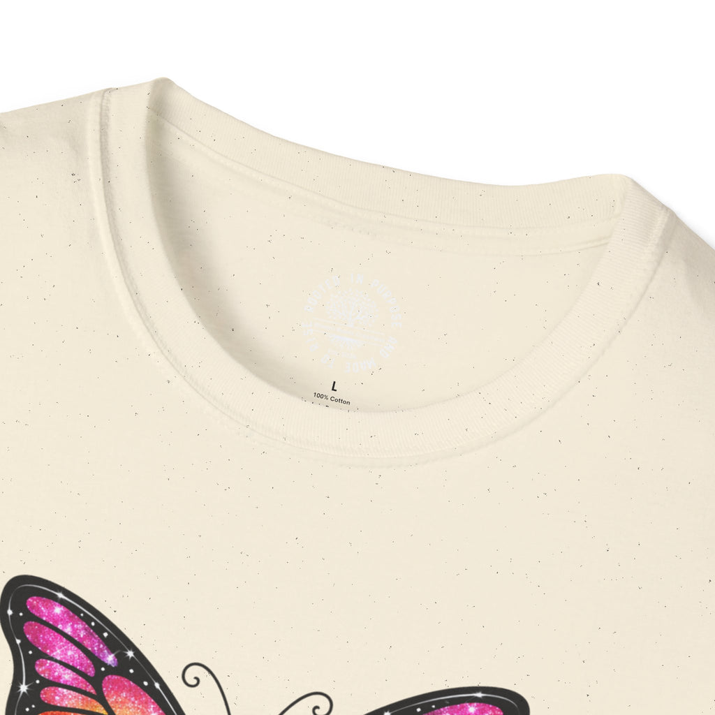 Transcendence Butterfly T-Shirt — Rainbow Monarch Design