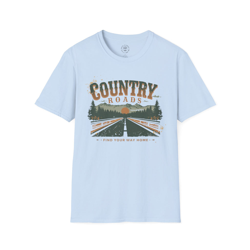 Country Roads T-Shirt — Vintage Road Trip Graphic Tee (Find Your Way Home)