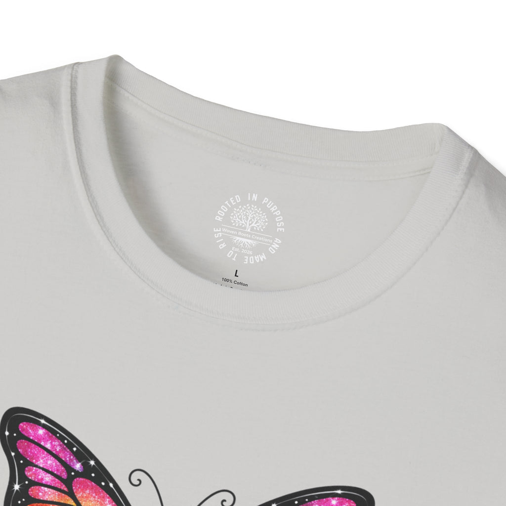Transcendence Butterfly T-Shirt — Rainbow Monarch Design