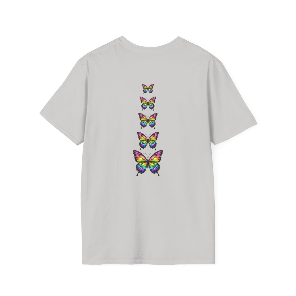 Transcendence Butterfly T-Shirt — Rainbow Monarch Design