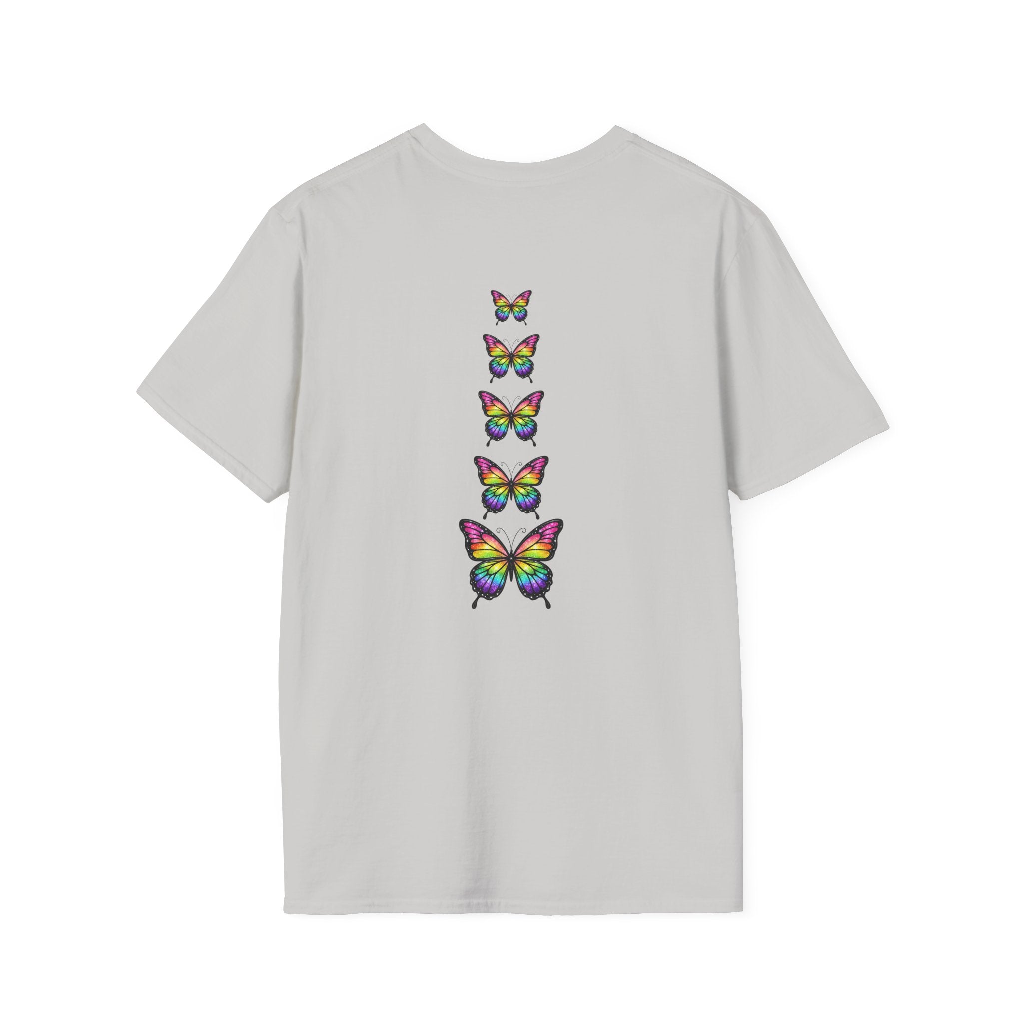 Transcendence Butterfly T-Shirt — Rainbow Monarch Design