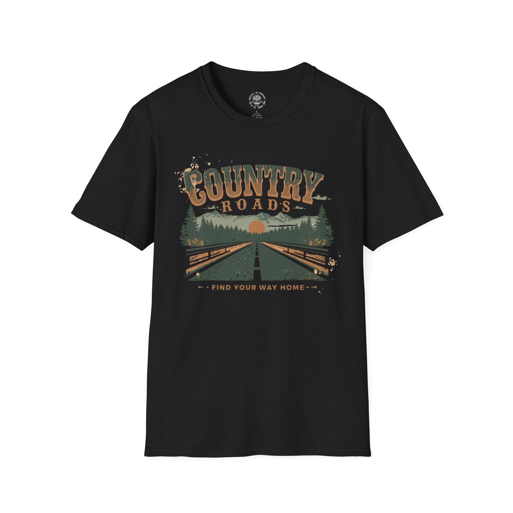 Country Roads T-Shirt — Vintage Road Trip Graphic Tee (Find Your Way Home)