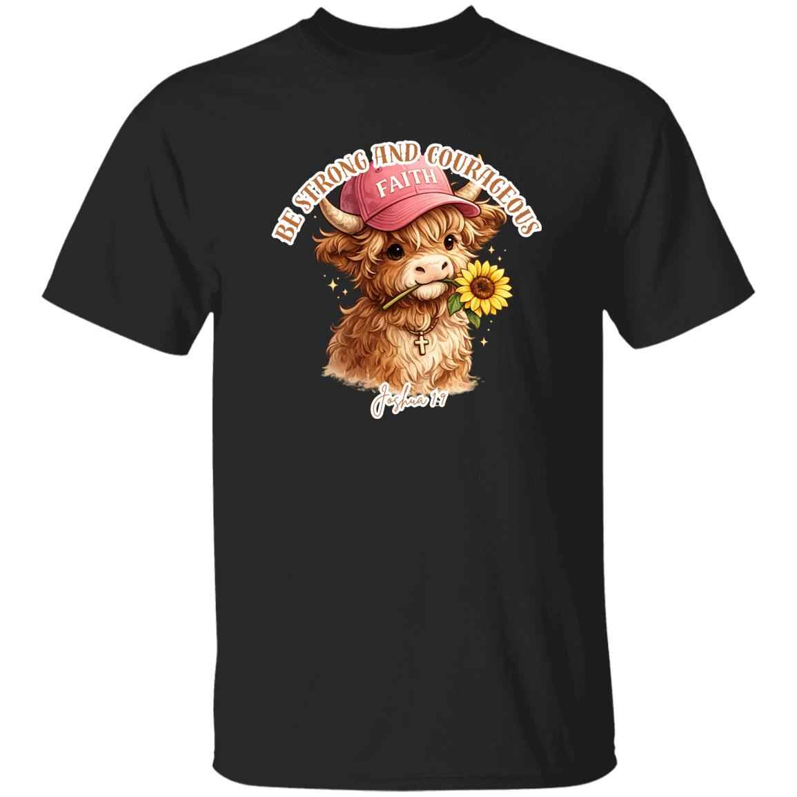 Be Strong and Courageous – Highland Cow Tee