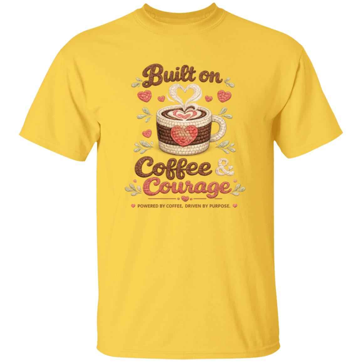 Faux Crochet Coffee & Courage Graphic Tee