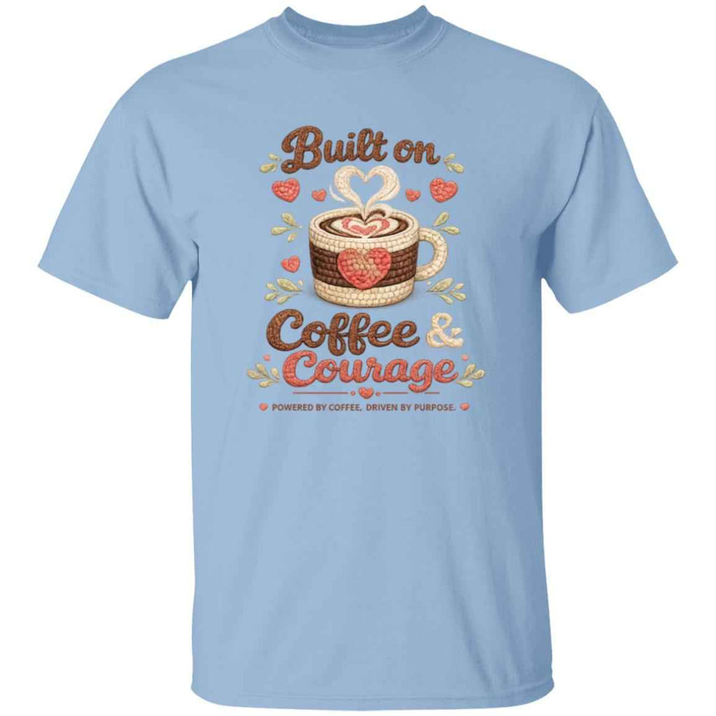Faux Crochet Coffee & Courage Graphic Tee