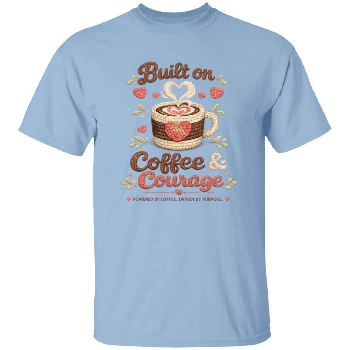 Faux Crochet Coffee & Courage Graphic Tee