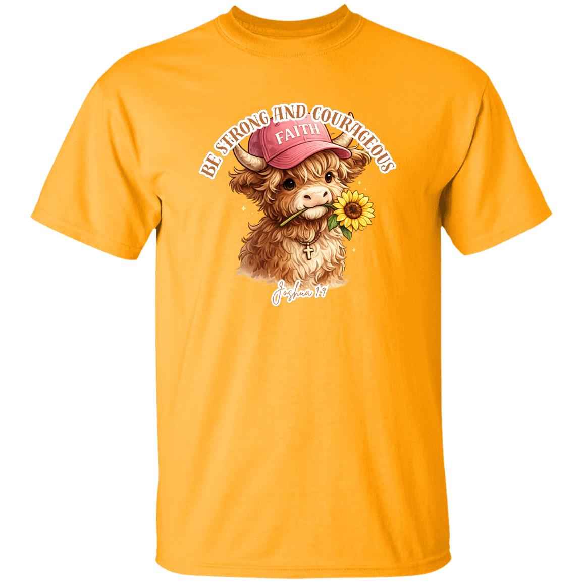 Be Strong and Courageous – Highland Cow Tee
