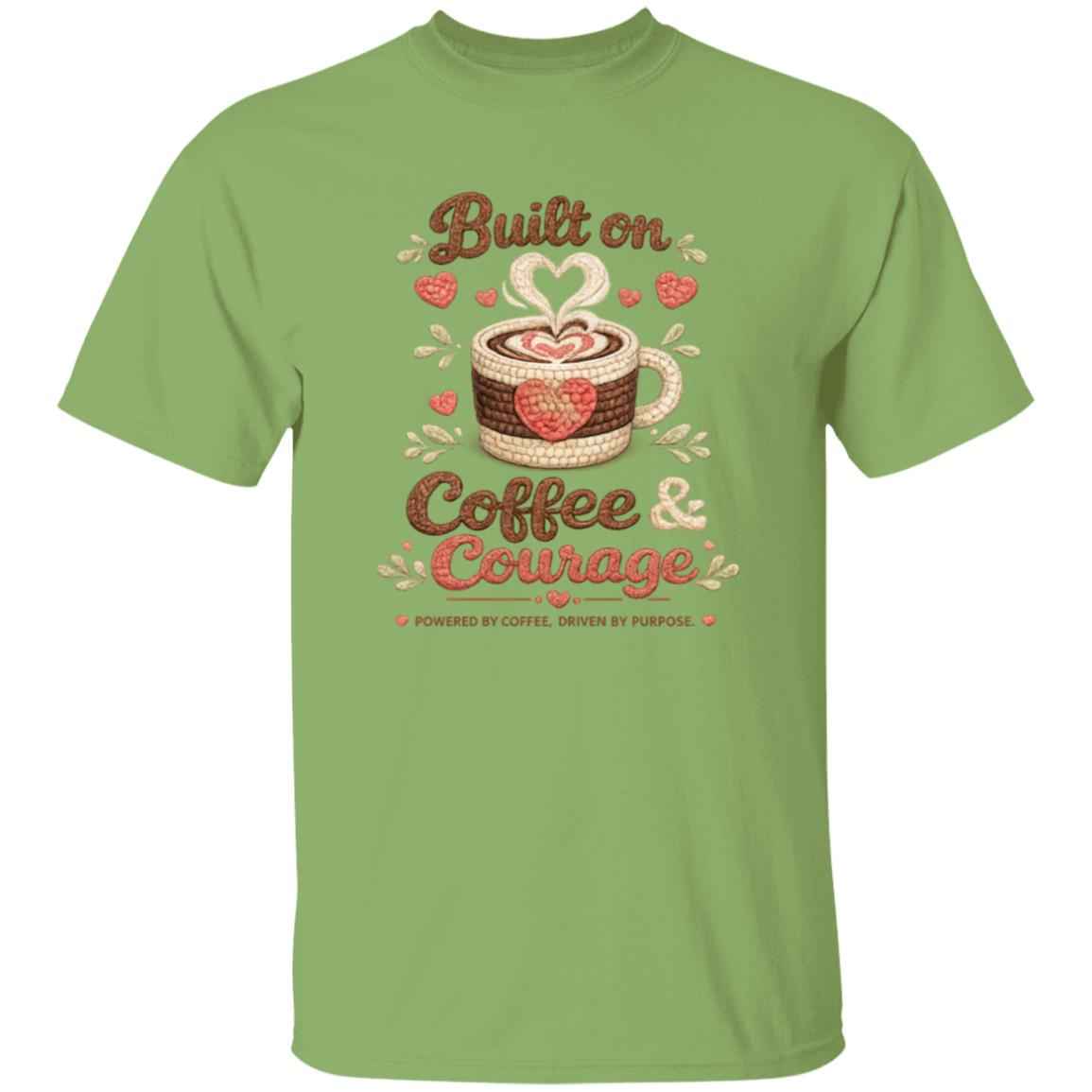 Faux Crochet Coffee & Courage Graphic Tee