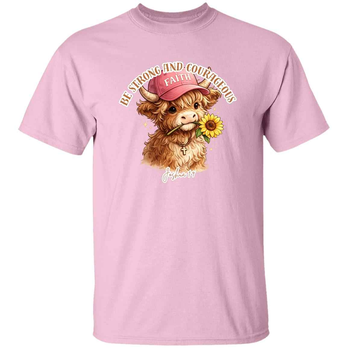 Be Strong and Courageous – Highland Cow Tee
