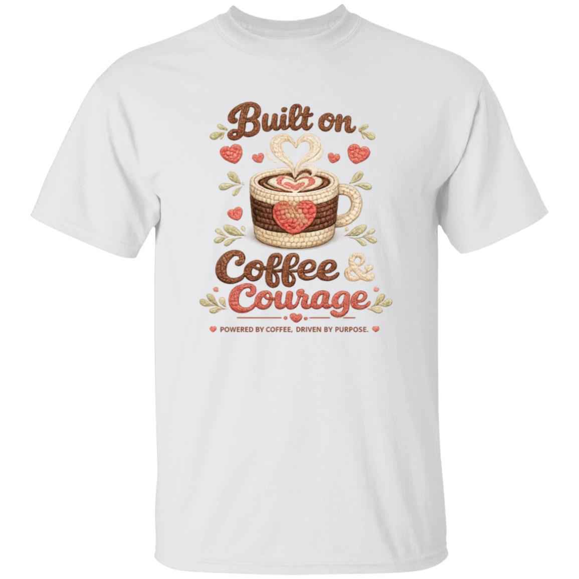 Faux Crochet Coffee & Courage Graphic Tee