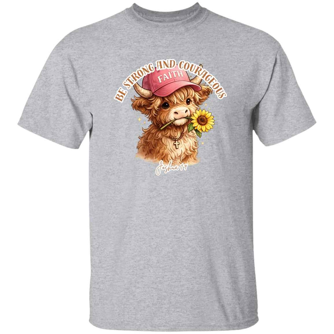 Be Strong and Courageous – Highland Cow Tee