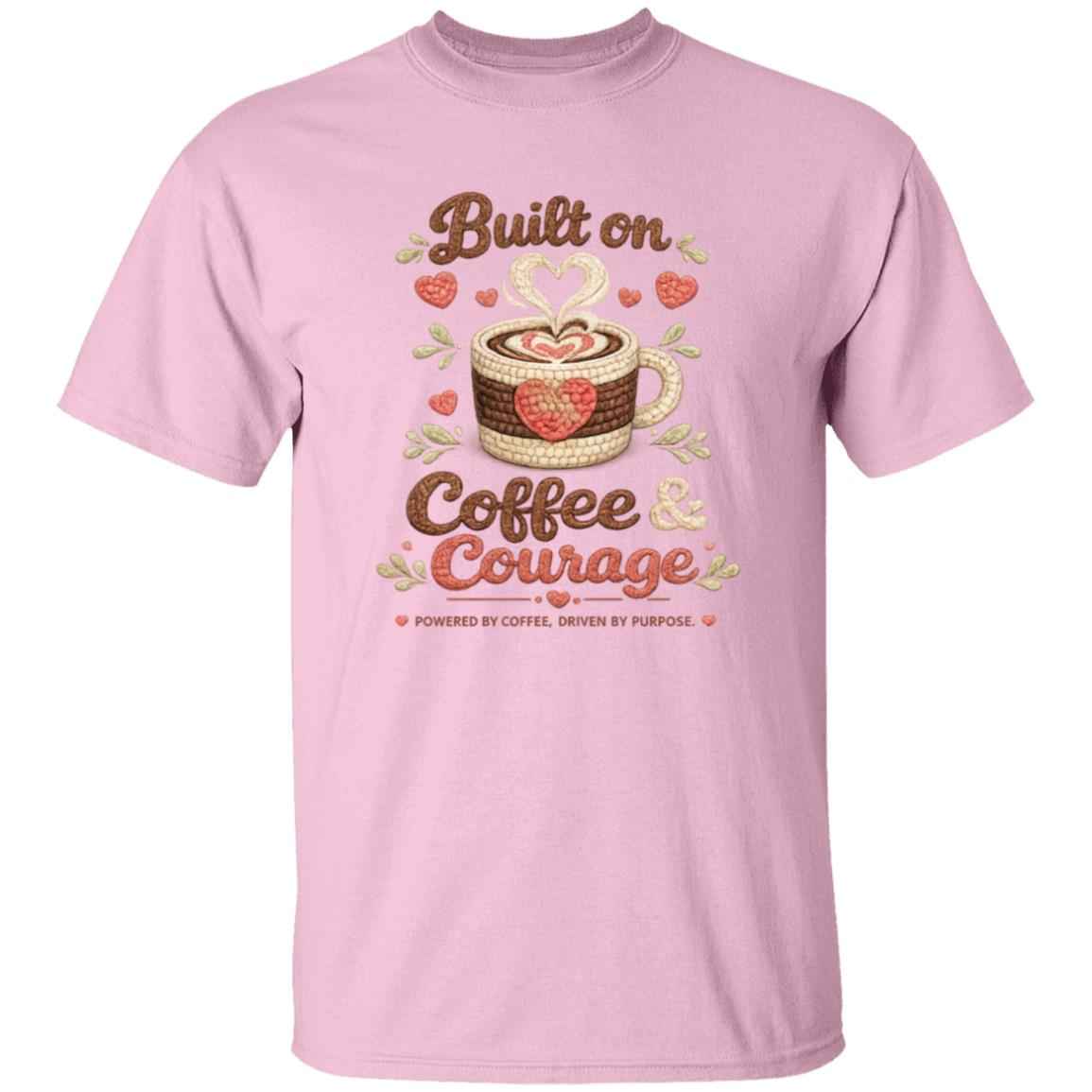 Faux Crochet Coffee & Courage Graphic Tee