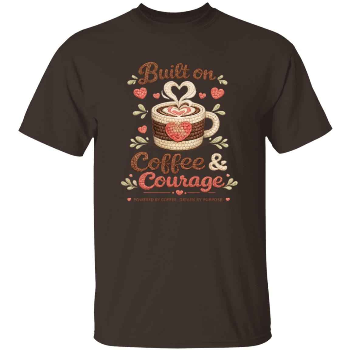 Faux Crochet Coffee & Courage Graphic Tee