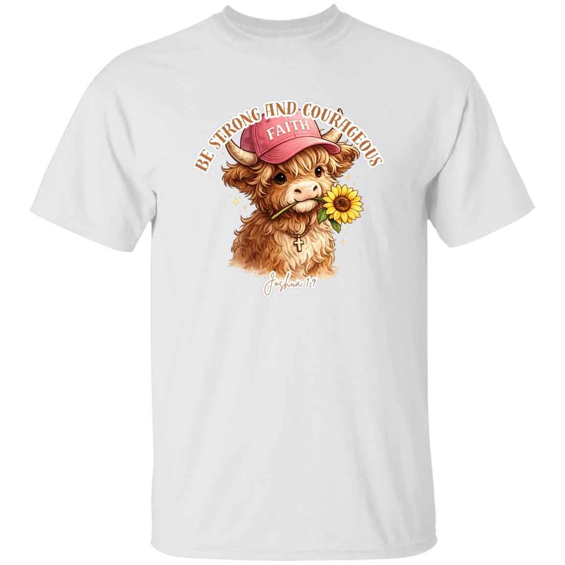Be Strong and Courageous – Highland Cow Tee