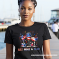 Red Wine & Blue Patriotic Wine Lover Shirt