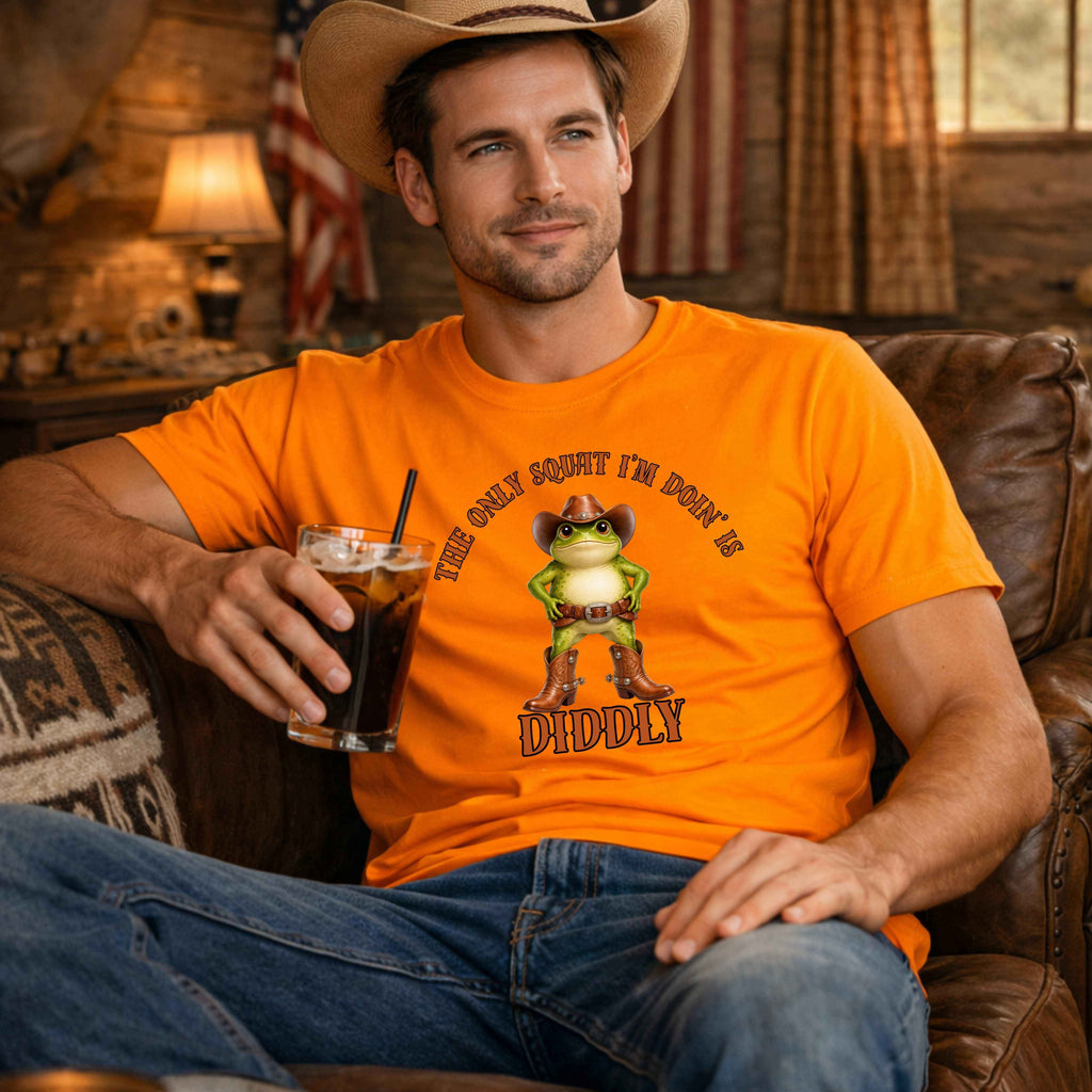 “The Only Squat I’m Doin’ Is Diddly” Cowboy Frog Tee